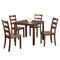 30"H Solid Rubberwood 5-Piece Dining Table Set with Slat Back Chairs-Parc Decor