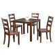 30"H Solid Rubberwood 5-Piece Dining Table Set with Slat Back Chairs-Parc Decor