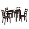 30"H Solid Rubberwood 5-Piece Dining Table Set with Slat Back Chairs-Parc Decor