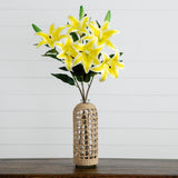 31" Artificial Lily Flower Stems - Set of 3-Stem-Parc Decor