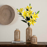 31" Artificial Lily Flower Stems - Set of 3-Stem-Parc Decor