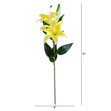 31" Artificial Lily Flower Stems - Set of 3-Stem-Parc Decor