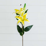 31" Artificial Lily Flower Stems - Set of 3-Stem-Parc Decor