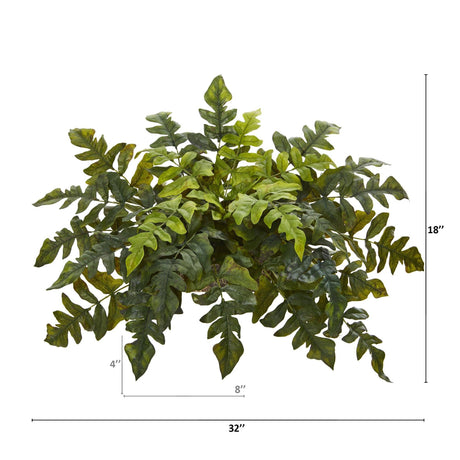32” Holly Fern Artificial Ledge Plant-Parc Decor