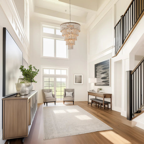 32 Inch Nelly 9-Light Bohemia Wood Beaded Chandelier-Parc Decor