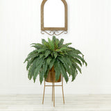 32” Artificial Boston Fern Plant with Metal Planter with Stand DIY KIT-Plant in Planter-Parc Decor