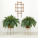 32” Artificial Boston Fern Plant with Metal Planter with Stand DIY KIT - Set of 2-Plant in Planter-Parc Decor