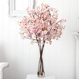 32” Artificial Cherry Blossom Arrangement with Glass Cylinder Vase-Arrangement-Parc Decor