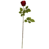 33” Elegant Red Rose Bud Artificial Flower (Set of 6)-Parc Decor