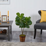 33” Fiddle Leaf Fig Artificial Tree in Basket-Parc Decor