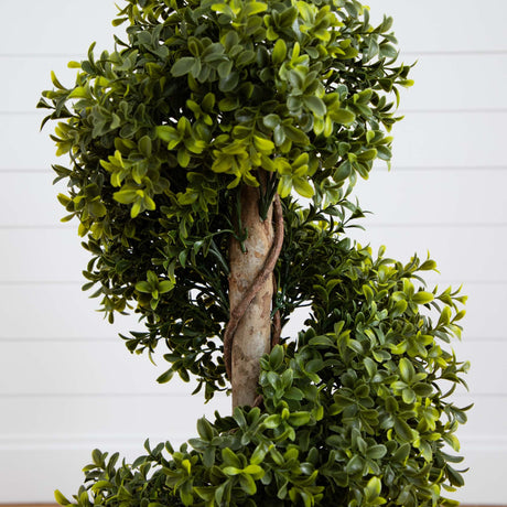 33” Boxwood Topiary Spiral Artificial Tree (Indoor/Outdoor)-Tree-Parc Decor