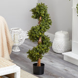 33” Boxwood Topiary Spiral Artificial Tree (Indoor/Outdoor)-Tree-Parc Decor
