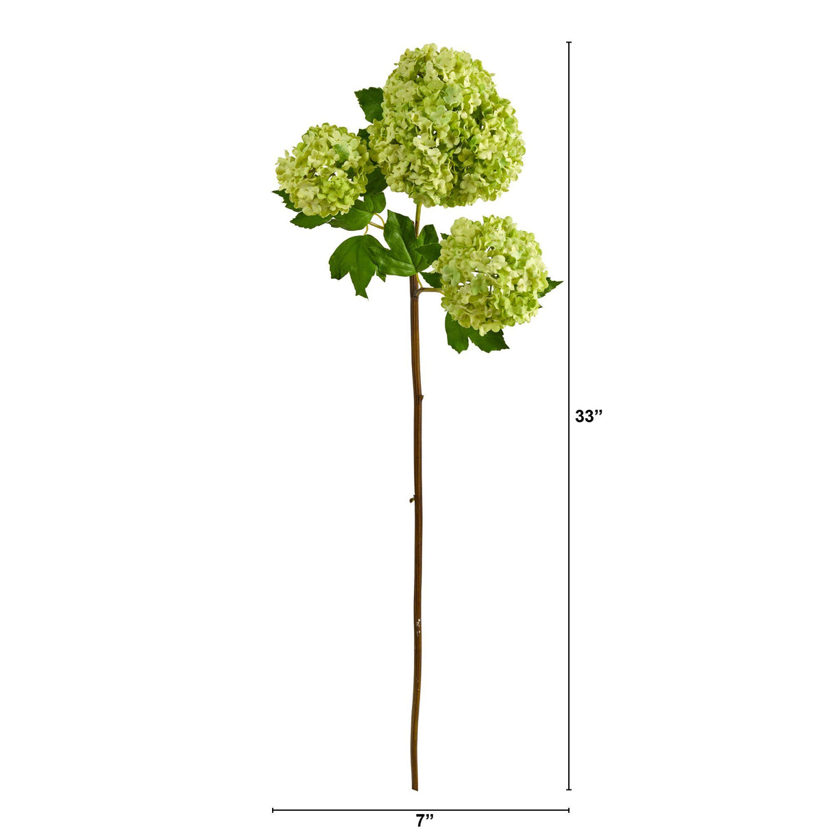 33” Snowball Hydrangea Artificial Flower (Set of 2)-Stem-Parc Decor