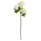 33” Snowball Hydrangea Artificial Flower (Set of 2)-Stem-Parc Decor