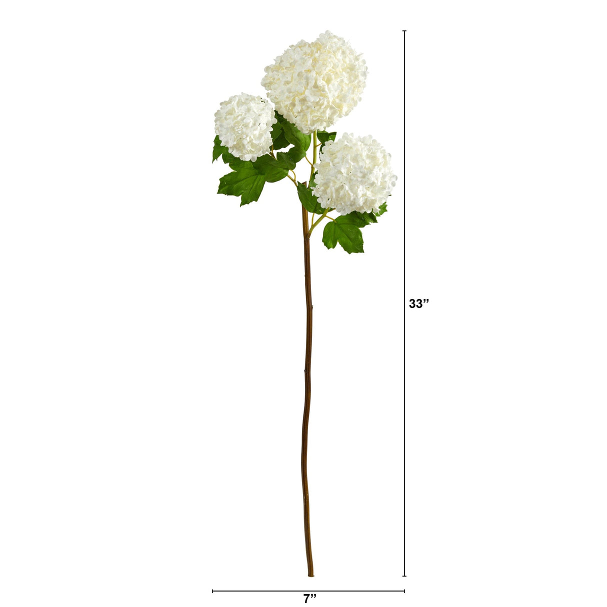 33” Snowball Hydrangea Artificial Flower (Set of 2)-Stem-Parc Decor