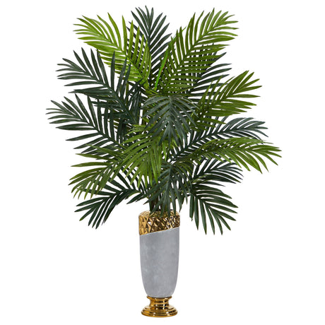 34” Areca Palm Artificial Plant in Designer Planter-Parc Decor
