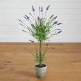 34” Lavender Topiary Artificial Tree-Parc Decor