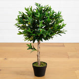 34” Olive Topiary Artificial Tree UV Resistant (Indoor/Outdoor)-Parc Decor