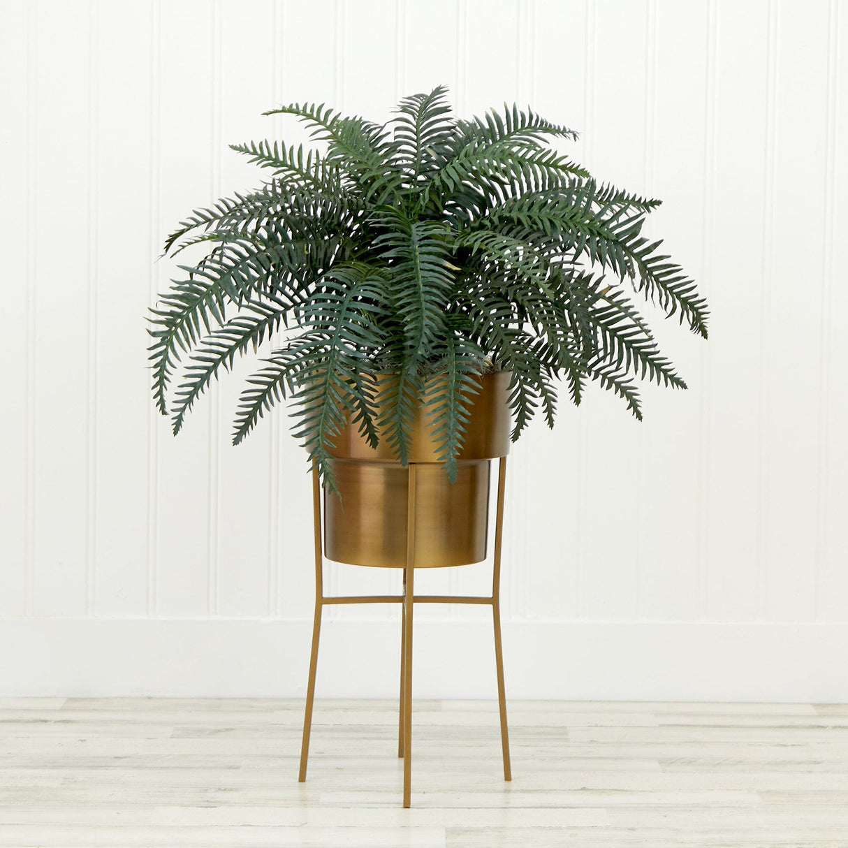34” Artificial River Fern Plant in Metal Planter with Stand DIY KIT-Plant in Planter-Parc Decor