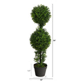 34” Boxwood Double Ball Topiary Artificial Tree (Indoor/Outdoor)-Tree-Parc Decor