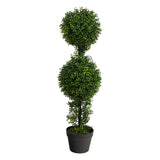 34” Boxwood Double Ball Topiary Artificial Tree (Indoor/Outdoor)-Tree-Parc Decor