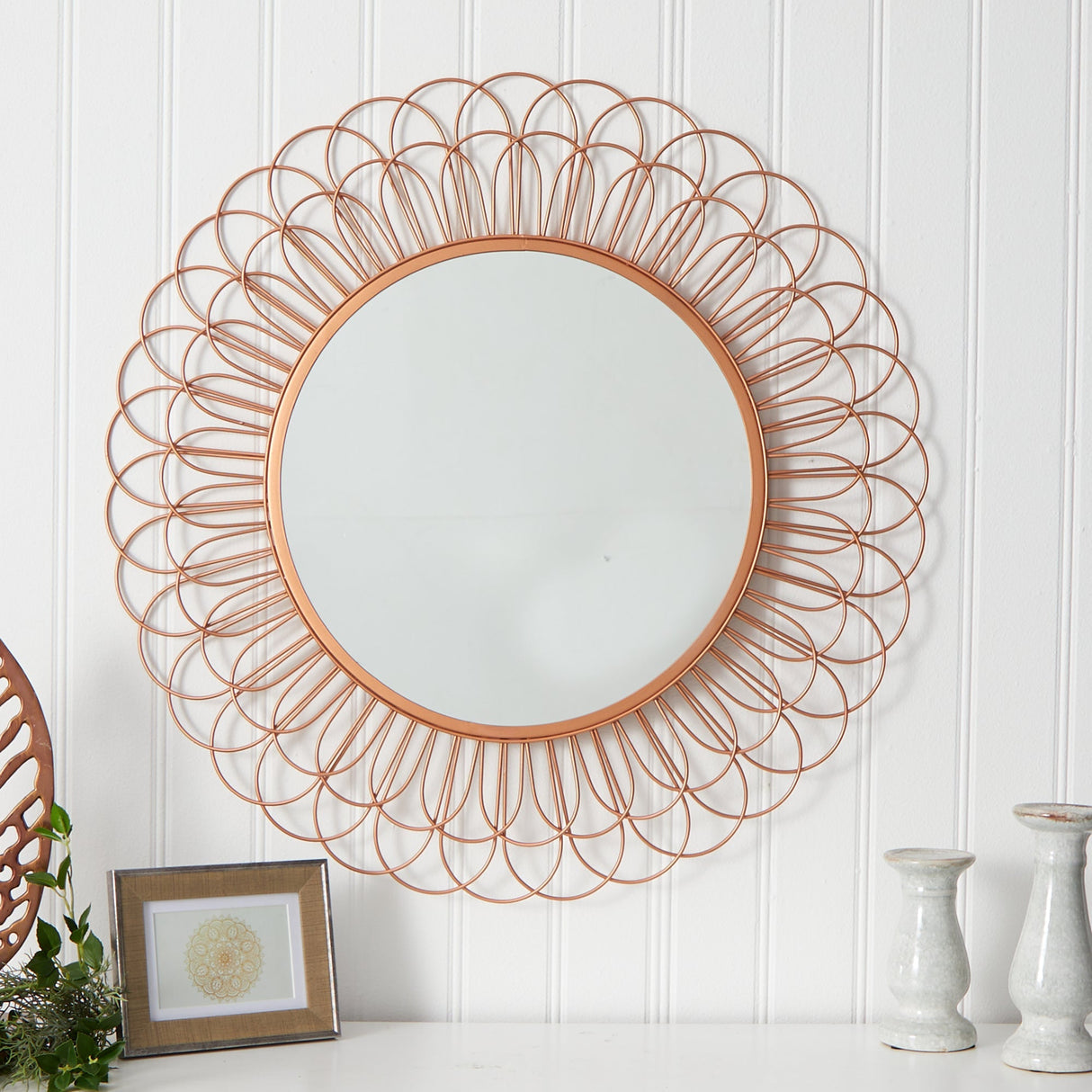 34” Scalloped Mirror Wall Decor-Parc Decor