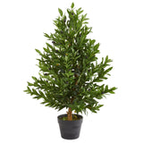 35” Olive Cone Topiary Artificial Tree UV Resistant (Indoor/Outdoor)-Parc Decor