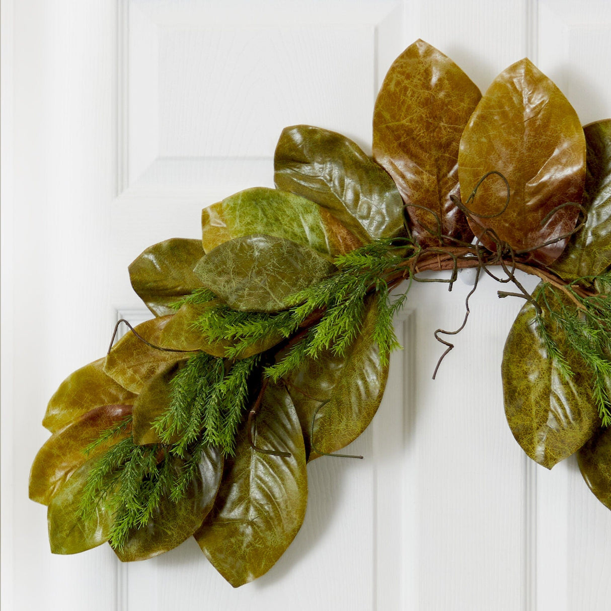 35” Fall Magnolia Leaf Artificial Swag-Swag-Parc Decor