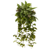 36” Mixed Greens Hanging Artificial Plant (Set of 2)-Parc Decor