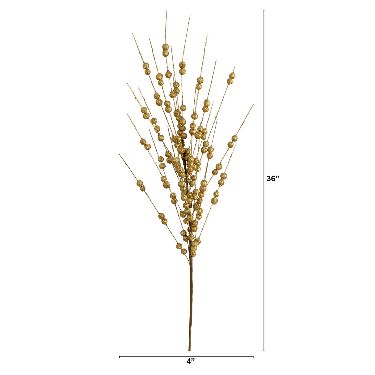 36" Artificial Gold Berry Stem - Set of 3-Stem-Parc Decor