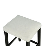 36" Modern Dining Table Set with 2 Stool, High Gloss Table Top, USB-A & USB-C Charging Ports