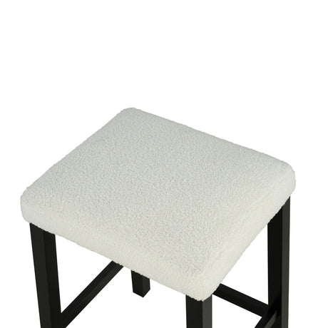 36" Modern Dining Table Set with 2 Stool, High Gloss Table Top, USB-A & USB-C Charging Ports