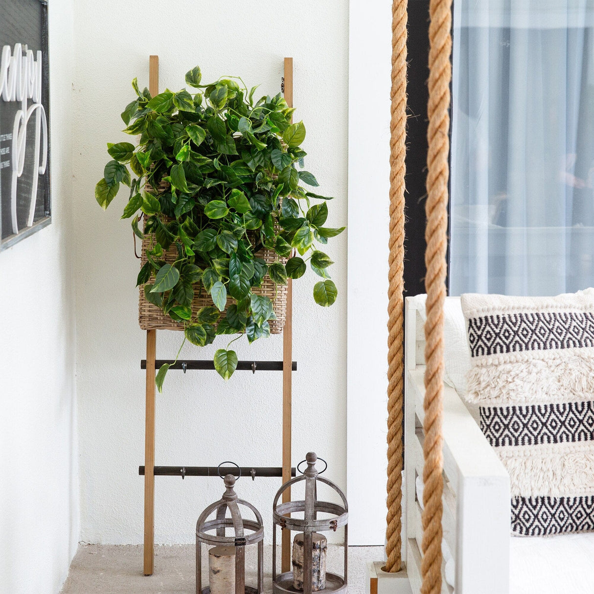 36” UV Resistant Artificial Pothos Hanging Plant (Indoor/Outdoor) - Set of 2-Hanging-Parc Decor