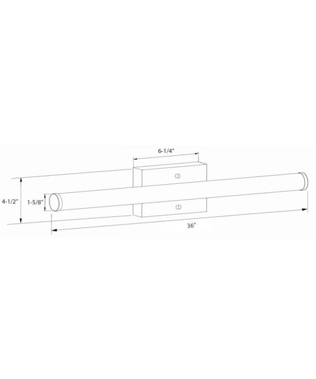 36"W 1-Light LED Round Linear Bath Vanity Light Fixture Brushed Nickel Finish