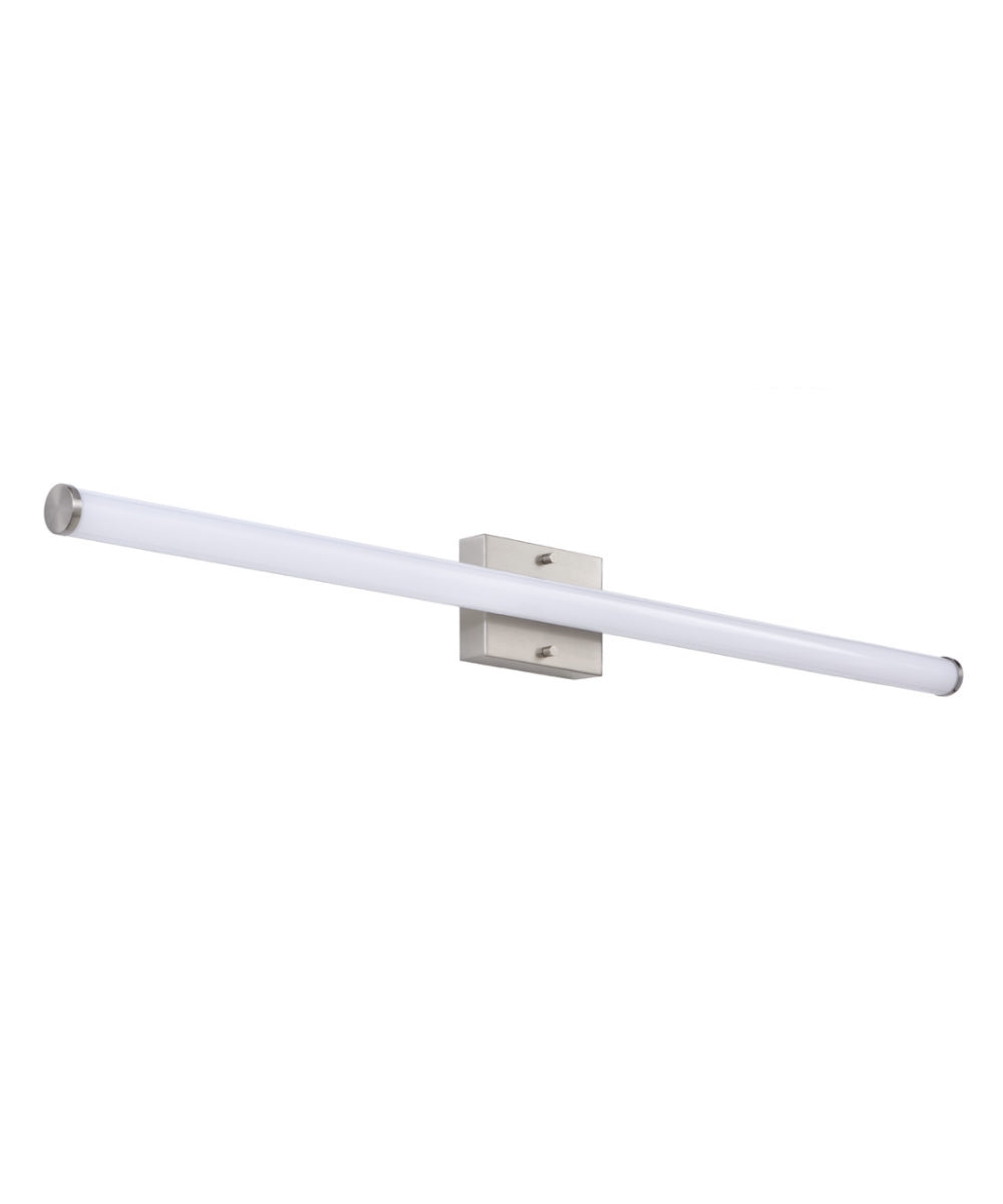 36"W 1-Light LED Round Linear Bath Vanity Light Fixture Brushed Nickel Finish