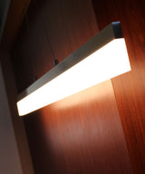 36"W 1-Light Linear Bar Ribbon LED Kitchen Island Light Fixture Brushed Nickel Finish Acrylic Shade
