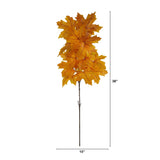 38” Autumn Maple Leaf Artificial Flower (Set of 6)-Stem-Parc Decor