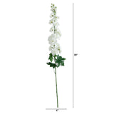39" Artificial Delphinium Flower Stems- Set of 3-Stem-Parc Decor