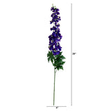 39" Artificial Delphinium Flower Stems- Set of 3-Stem-Parc Decor