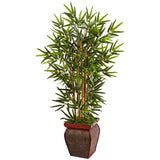 3.5’ Bamboo Tree in Wooden Decorative Planter-Parc Decor