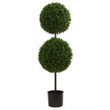 3.5’ Boxwood Double Ball Artificial Topiary Tree UV Resistant (Indoor/Outdoor)-Parc Decor