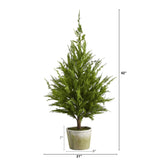 3.5’ Cedar Pine “Natural Look” Artificial Tree in Decorative Planter-Parc Decor