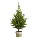 3.5’ Cedar Pine “Natural Look” Artificial Tree in Decorative Planter-Parc Decor