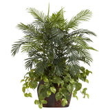 3.5' Double Areca w/Vase & Pothos Silk Plant-Parc Decor