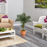 3.5’ Golden Cane Artificial Palm Tree in Terra-Cotta Planter-Parc Decor