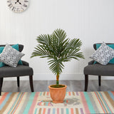 3.5’ Golden Cane Artificial Palm Tree in Terra-Cotta Planter-Parc Decor