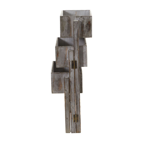 3.5’ Gray Washed Expandable Decorative Planter