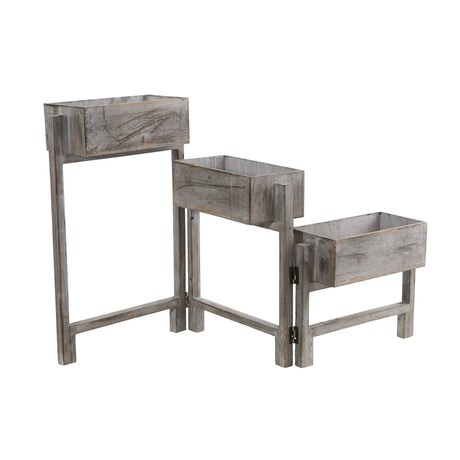 3.5’ Gray Washed Expandable Decorative Planter-Parc Decor