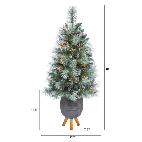 3.5’ Frosted Tip British Columbia Mountain Pine Artificial Christmas Tree-Christmas Tree-Parc Decor