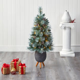 3.5’ Frosted Tip British Columbia Mountain Pine Artificial Christmas Tree-Christmas Tree-Parc Decor